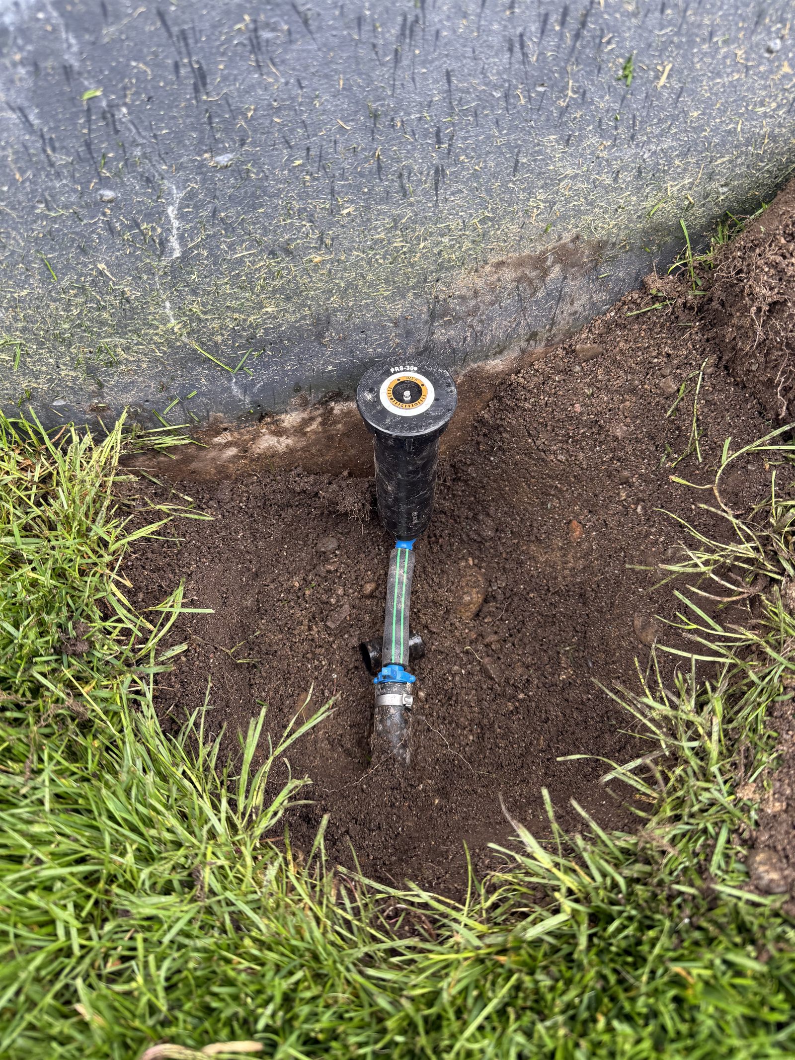 Sprinkler head repair close-up